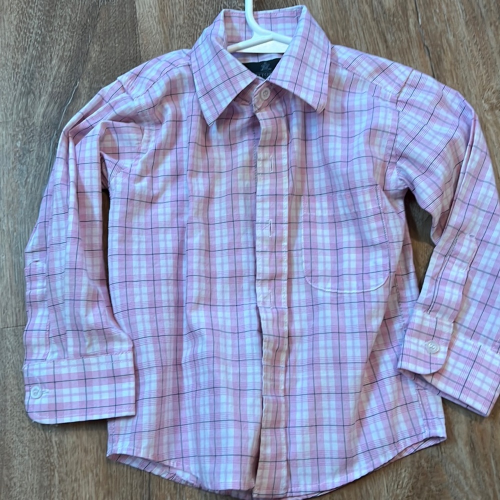 3T Pink Long-Sleeve Button-Up